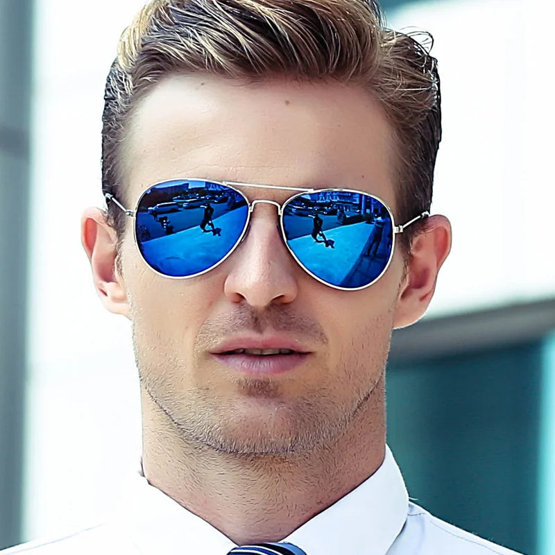 2026 New Double Bridge Aviation Sunglasse Woman Aviat Alloy Frame Polit Mirror Sun Glasses Female Male UV400 Eyewear for Men