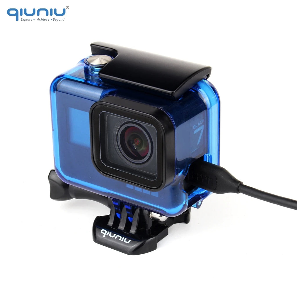 QIUNIU For GoPro Hero 7/6/5 Black Protective Skeleton Housing Shell Side Open Case Cover for Go Pro 5 6 7 Black Case Accessories