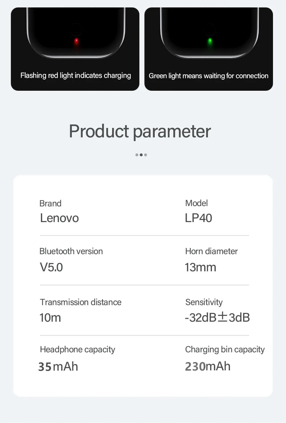 Lenovo LP40 wireless earbuds