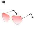 Ladies Fashion Metal Frame Sunglasses Fancy Dress Retro Heart Shaped Gradient Lens Sunglasses UV 400 Outdoor Goggles