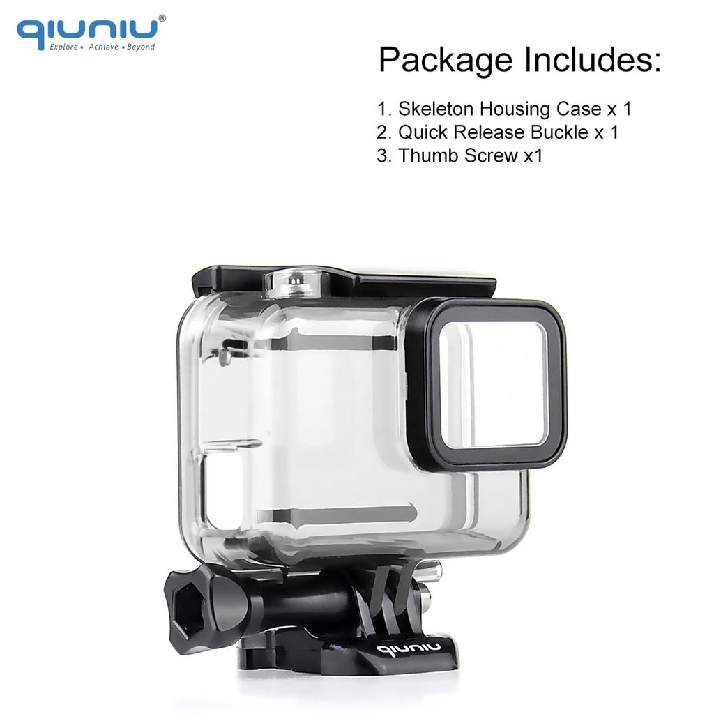 QIUNIU For GoPro Hero 7/6/5 Black Protective Skeleton Housing Shell Side Open Case Cover for Go Pro 5 6 7 Black Case Accessories