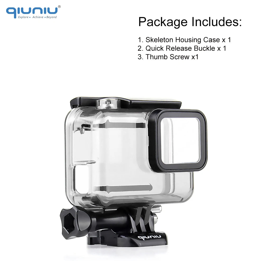 QIUNIU For GoPro Hero 7/6/5 Black Protective Skeleton Housing Shell Side Open Case Cover for Go Pro 5 6 7 Black Case Accessories
