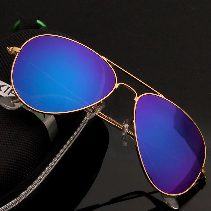 2026 New Double Bridge Aviation Sunglasse Woman Aviat Alloy Frame Polit Mirror Sun Glasses Female Male UV400 Eyewear for Men