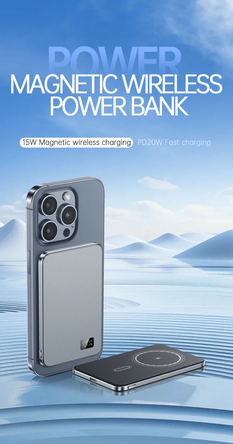 Ultra Thin slim MagSafe,Magnetic Power Bank for