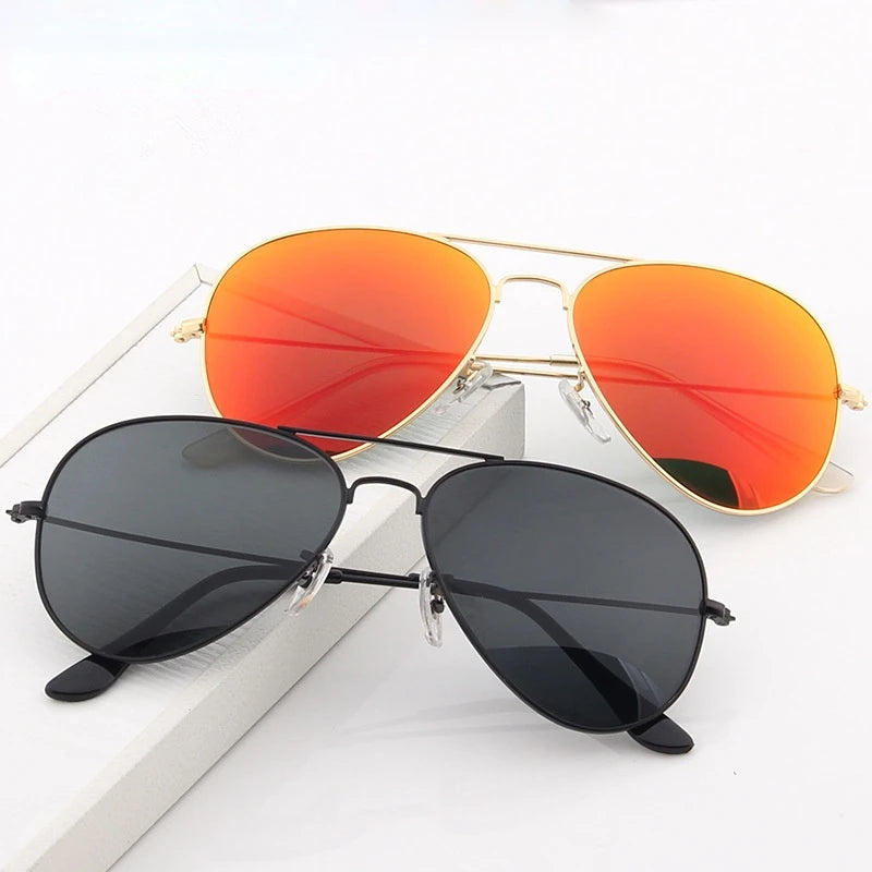 2026 New Double Bridge Aviation Sunglasse Woman Aviat Alloy Frame Polit Mirror Sun Glasses Female Male UV400 Eyewear for Men