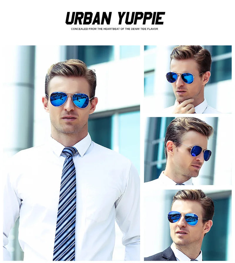 2026 New Double Bridge Aviation Sunglasse Woman Aviat Alloy Frame Polit Mirror Sun Glasses Female Male UV400 Eyewear for Men