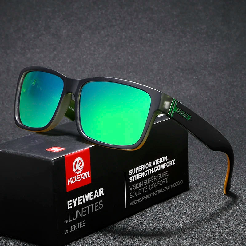KDEAM Revamp Of Sport Men Sunglasses Polarized Shockingly Colors Sun Glasses Outdoor Driving Photochromic Sunglass With Box