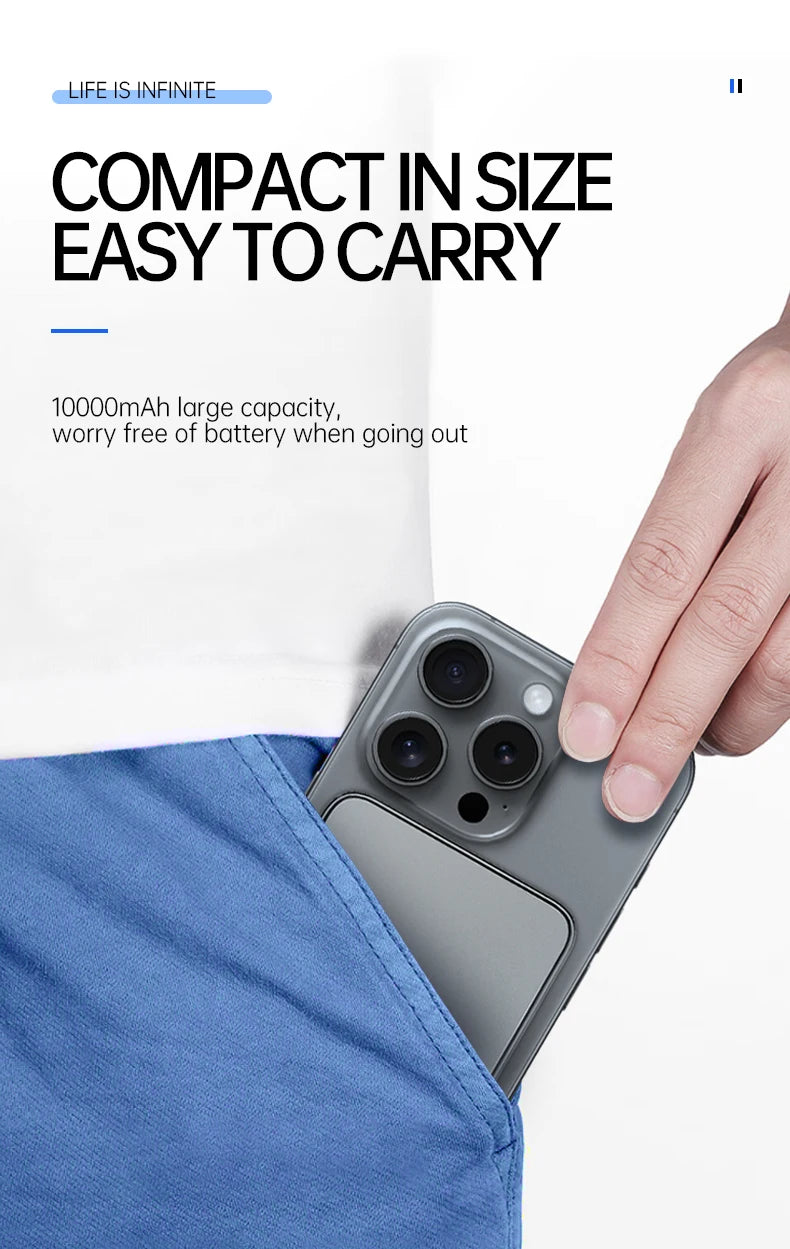 Ultra Thin slim MagSafe,Magnetic Power Bank for