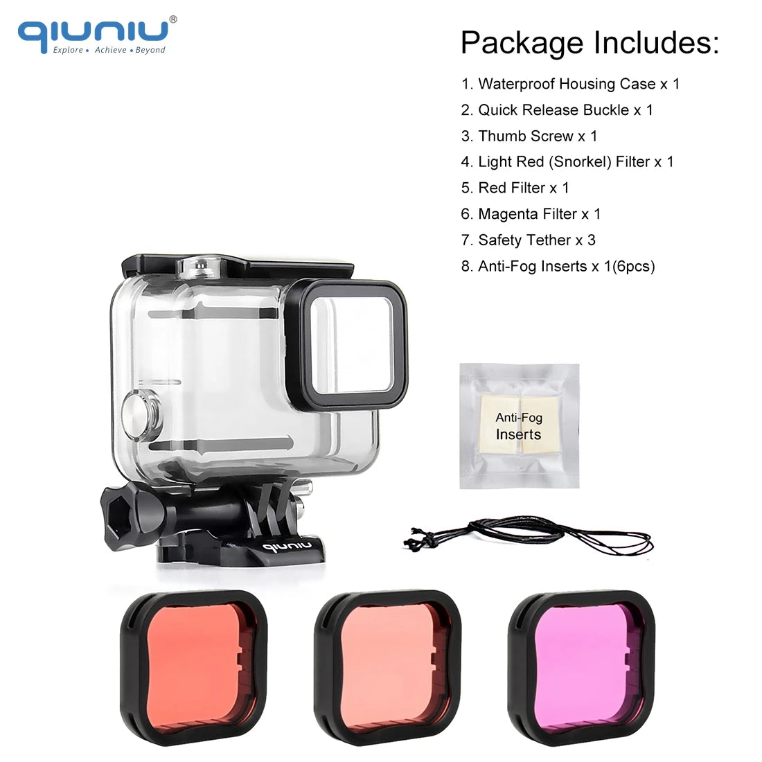 QIUNIU For GoPro Hero 7/6/5 Black Protective Skeleton Housing Shell Side Open Case Cover for Go Pro 5 6 7 Black Case Accessories