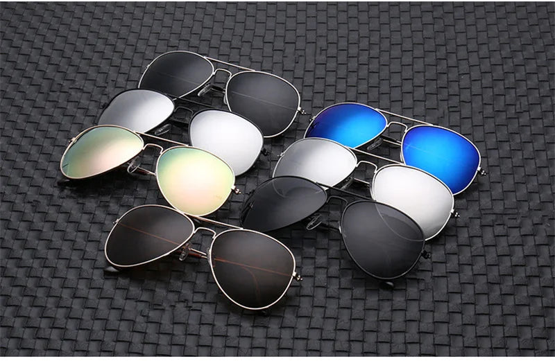 2026 New Double Bridge Aviation Sunglasse Woman Aviat Alloy Frame Polit Mirror Sun Glasses Female Male UV400 Eyewear for Men
