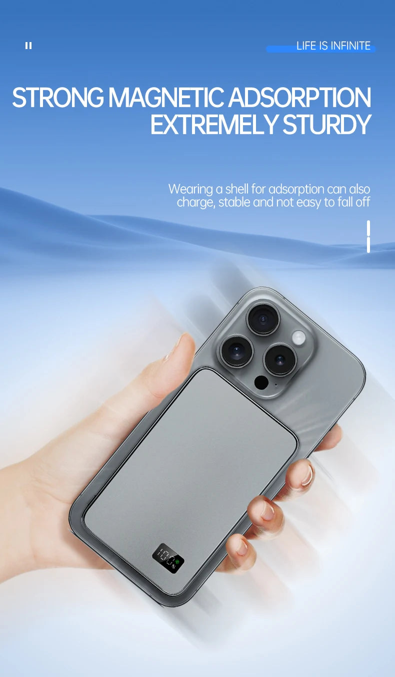Ultra Thin slim MagSafe,Magnetic Power Bank for