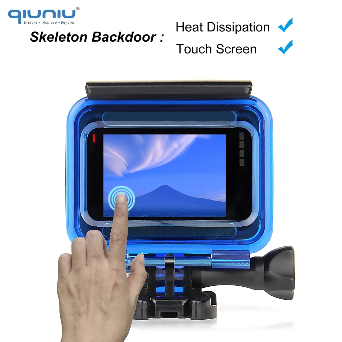 QIUNIU For GoPro Hero 7/6/5 Black Protective Skeleton Housing Shell Side Open Case Cover for Go Pro 5 6 7 Black Case Accessories