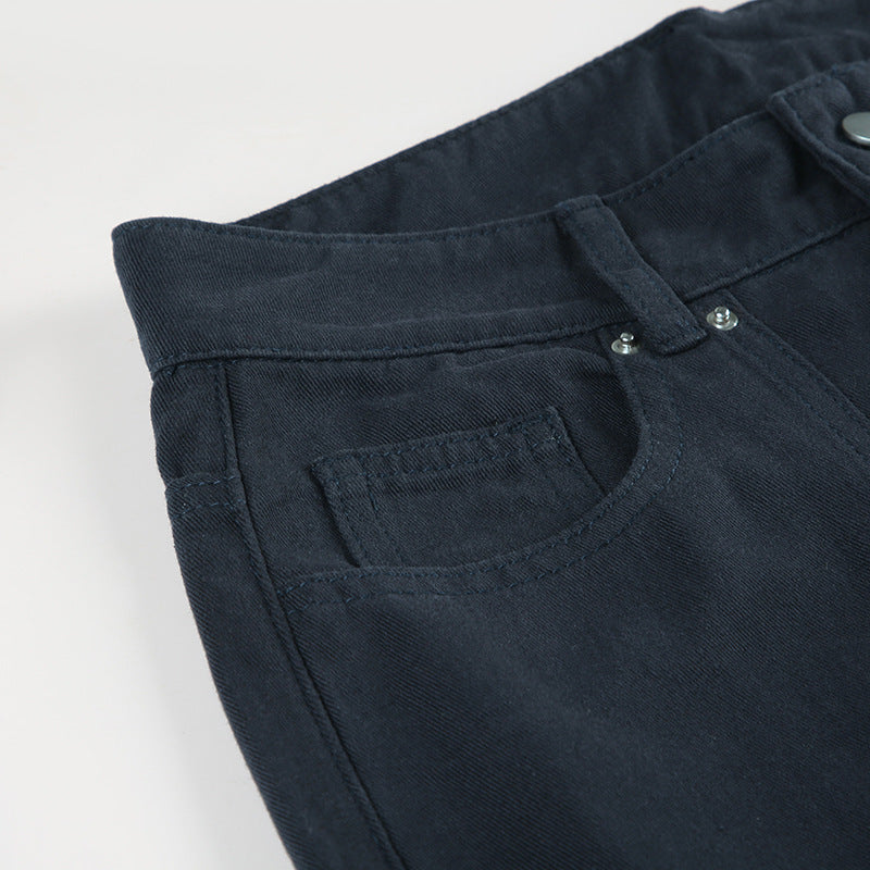 2000s Clothes Y2k Low Rise Boot Cut Jeans Woman Casual Black Striped Denim Trousers Streetwear Flare Pants P77-DD25