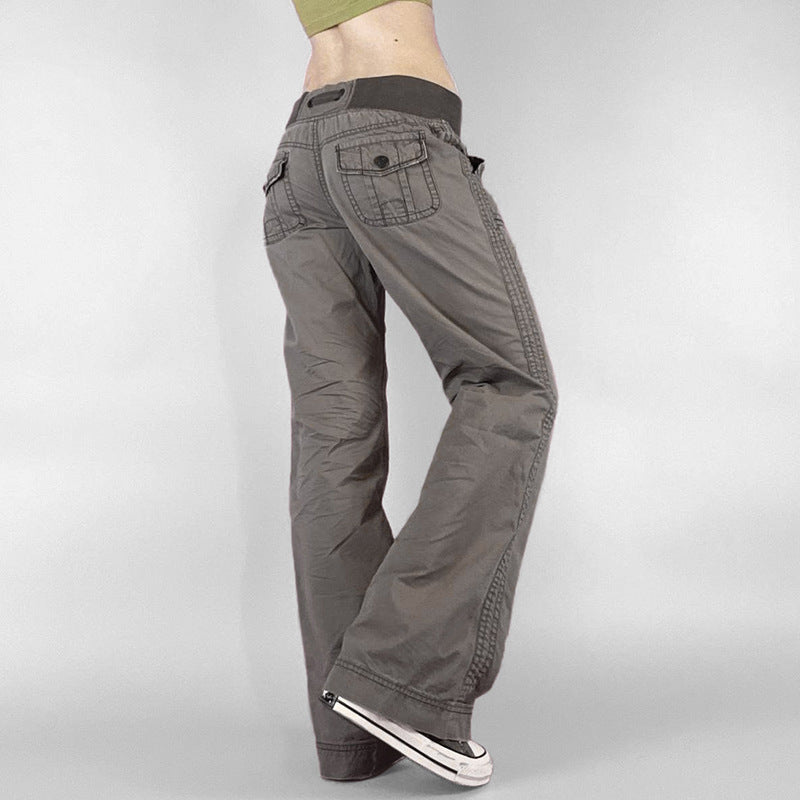 2000s Clothes Y2k Low Rise Boot Cut Jeans Woman Casual Black Striped Denim Trousers Streetwear Flare Pants P77-DD25
