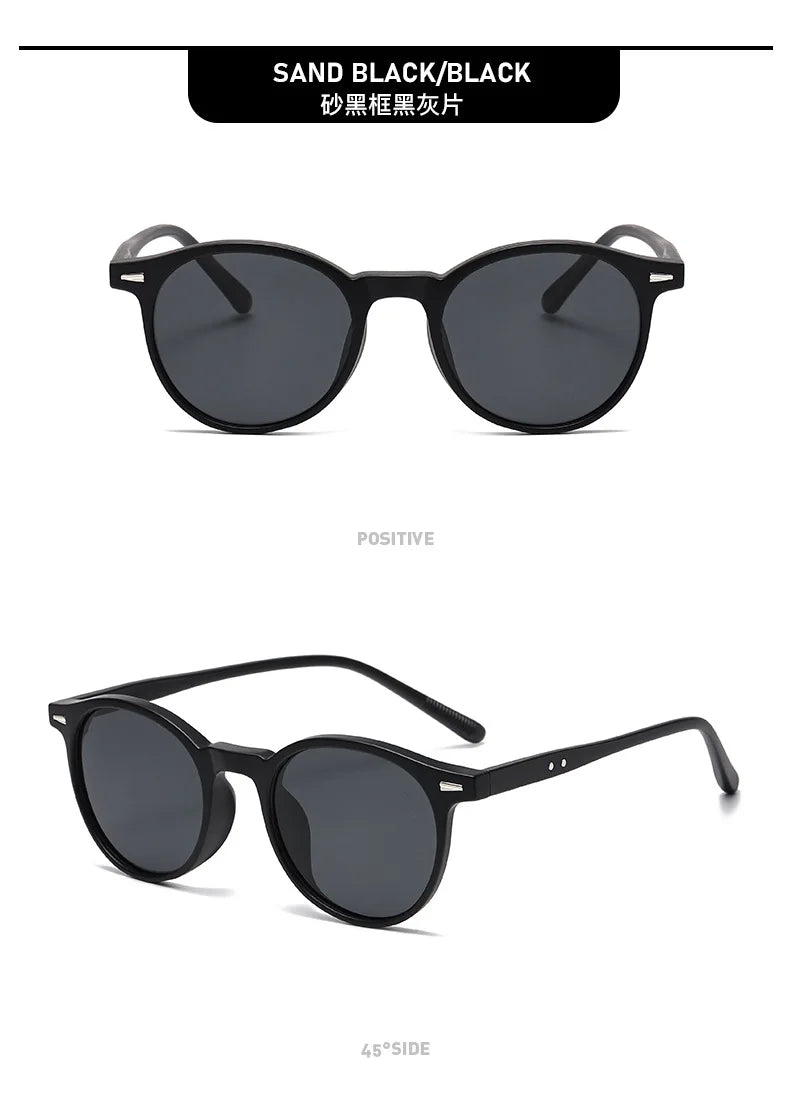 Fashion Transparent Round Frame Sunglasses for Women Casual Driving Outdoor Eyewear Men Plastic Ultralight UV400 Eyeglasses