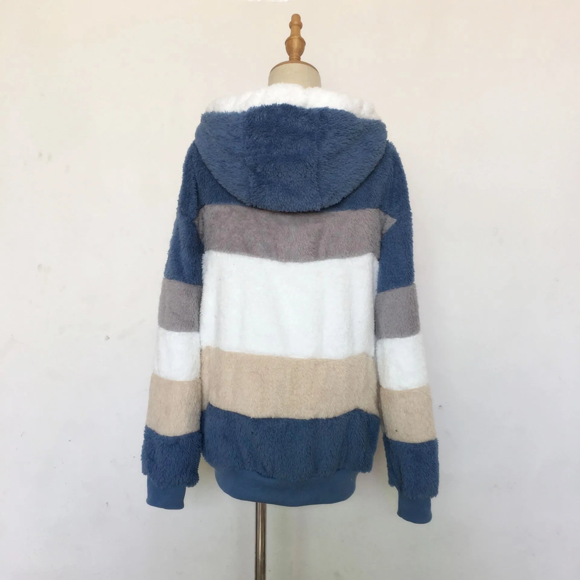 Women Oversized Plush Hoodie Coat Winter Outerwear Jacket With Pockets
