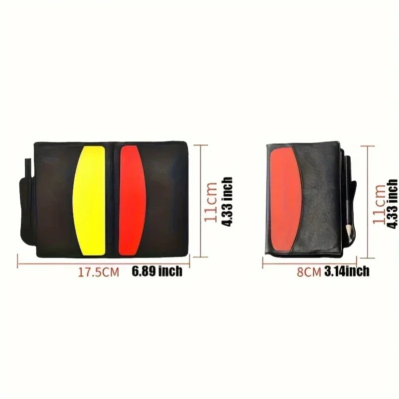 1 Sets Red Record Kit PVC Referee Wallet Portable Lightweight Soccer Football Accessories Multifunction Scorebook