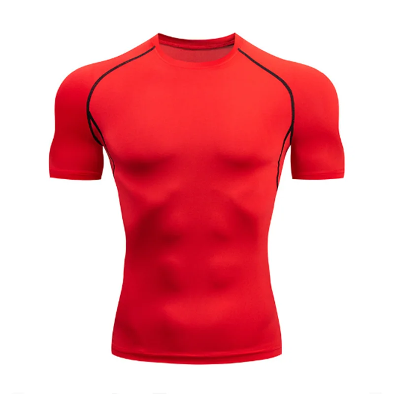 Men Running Compression T-shirt Short Sleeve Sport Tees Gym Fitness Sweatshirt Male Jogging Tracksuit Homme Athletic Shirt Tops