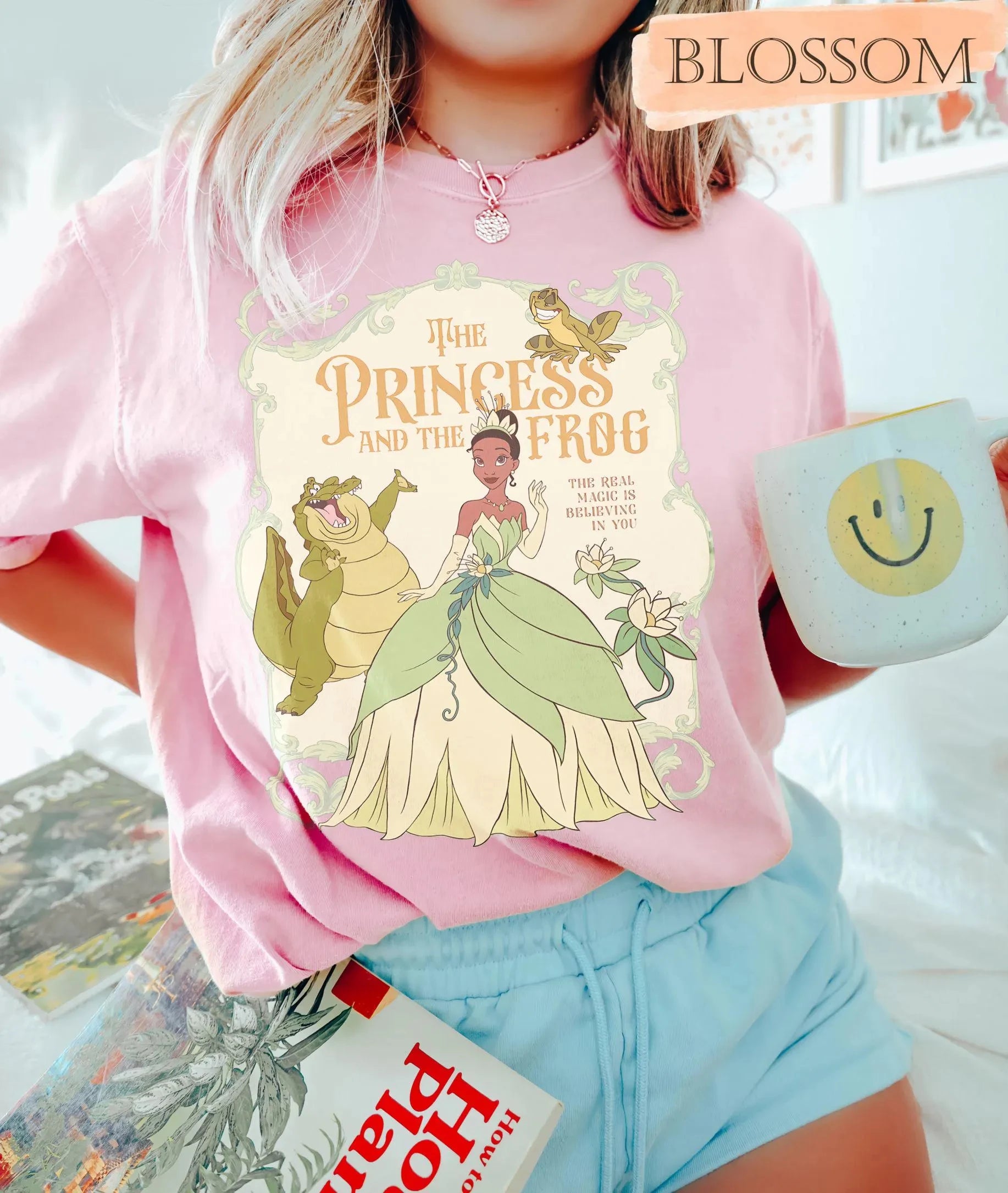 Vintage Disney Trendy Casual Princess Tiana T-shirt Tiana Princess Scented Tea Cake Honey Princess and Frog T-shirt Disneyland