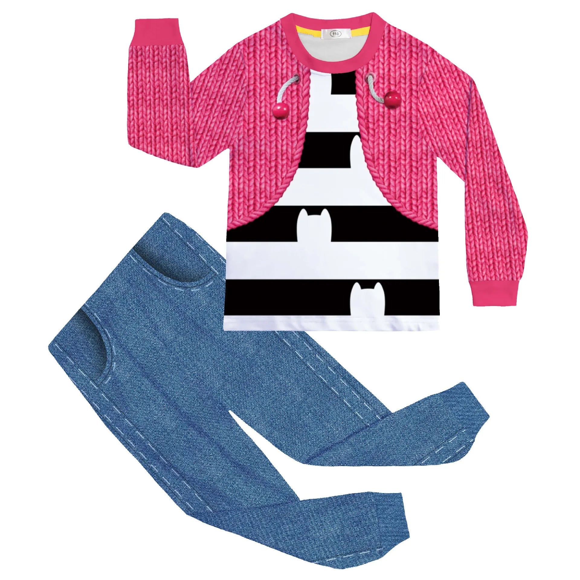 Babay Girls Gabbys Dolhouse Kids Costume Pajama Gabby Cat Long Sleeve T Shirt+Pants Headband Set Children Halloween Nightgowns