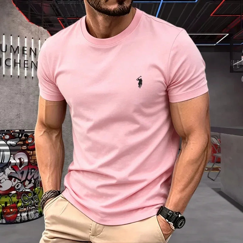 cotton round neck short sleeved