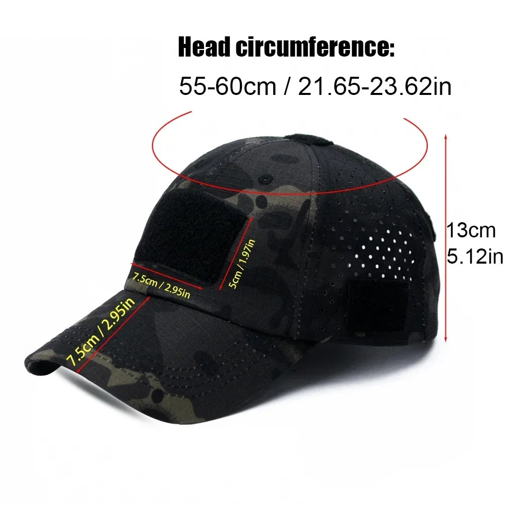 1 PC Unisex Camouflage Baseball Cap Adjustable Snapback Hat Comfortable Breathable Fashionable Streetwear for Men and Women