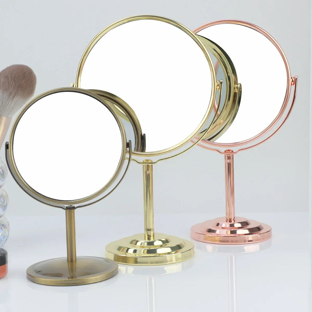 3/4/5 Inch Double-Sided Makeup Mirror – 2X Magnification, Clear Reflection, Portable Travel Size with Foldable Stand