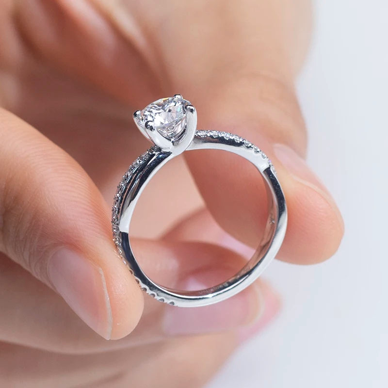 0.5CT 1CT E VVS2  Lab Grown Diamond Rings With IGI Certificate Platinum PT950 Diamonds Ring For Woman Girls In Stock MSR-1379