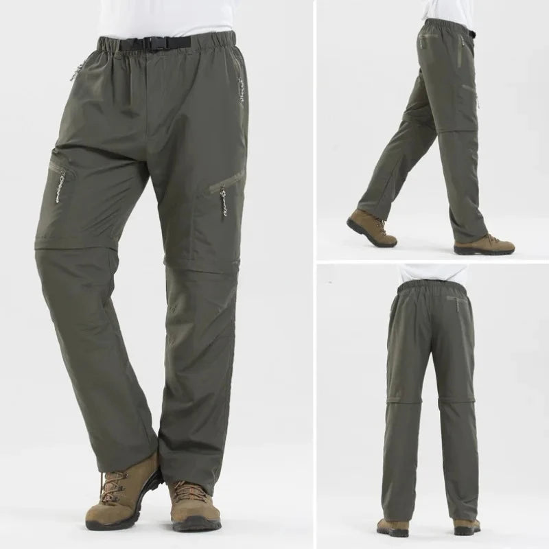 Spring Summer Outdoor Pants Men Quick Dry Convertible Pants Men Hiking Lightweight Fishing Zip Off Cargo Work Pants Trousers