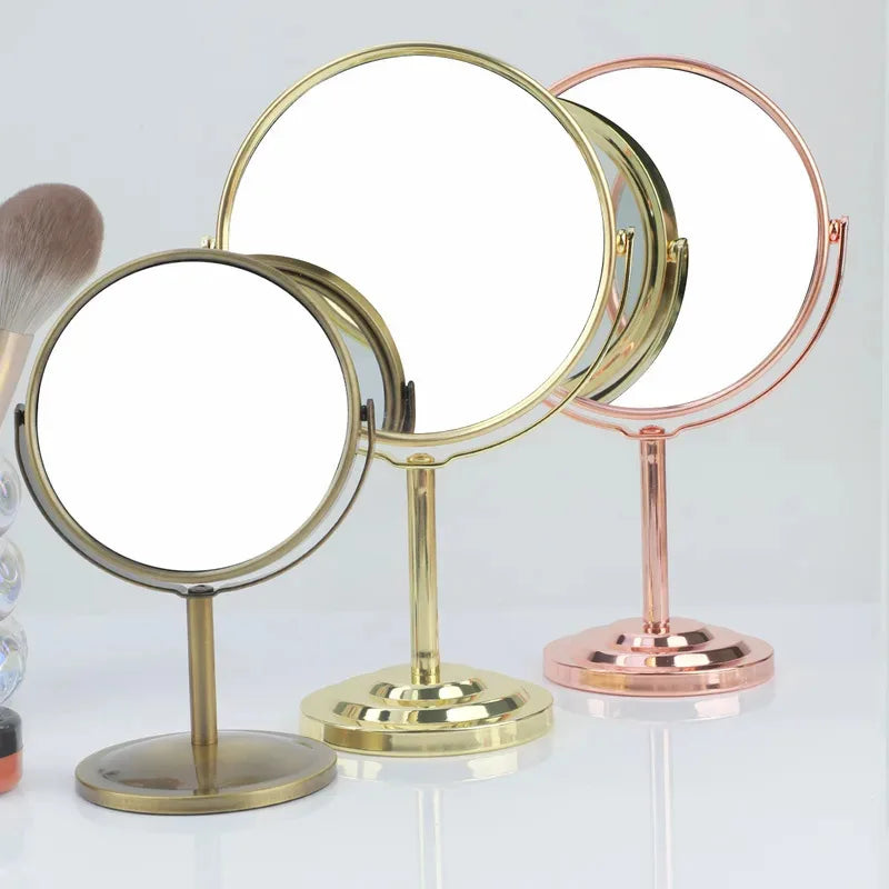 3/4/5 Inch Double-Sided Makeup Mirror – 2X Magnification, Clear Reflection, Portable Travel Size with Foldable Stand
