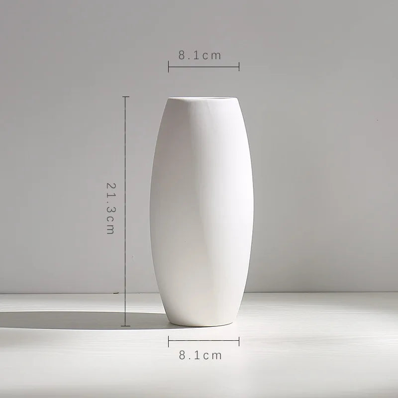Modern Nordic Ceramic Vases, Living Room, Household Tabletop Decorations, Plain Burning Process, High Grade Vase