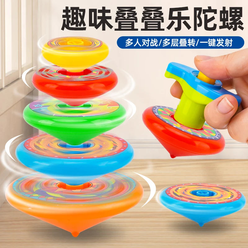 Five-Layer Stacking Spinning Top Toy for Children, Parent-Child Interactive Spinning Top Toy for Boys and Girls