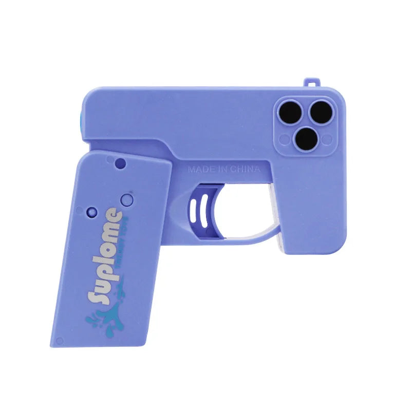 Mini Folding Mobile Phone Water Gun, Manual Continuous Dual Head Water Gun, Summer Water Play And Decompression Toy