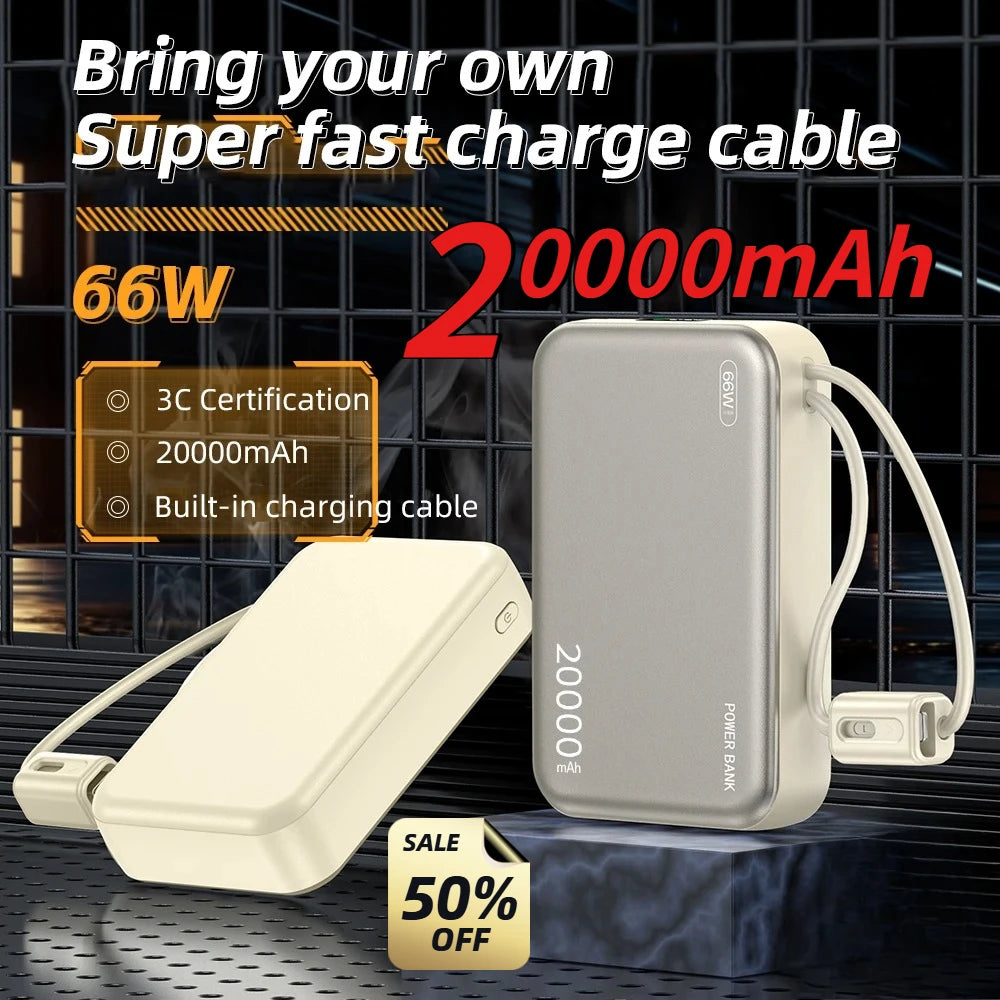 66W Fast Charge Power Bank 20000mAh