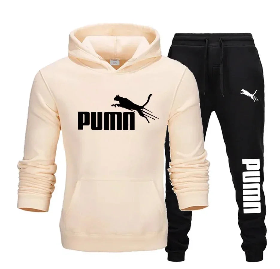 New Autumn and Winter Men's Pullover Hoodie and Pants Two-Piece Set Fashionable Trendy Fitness Casual Sportswear