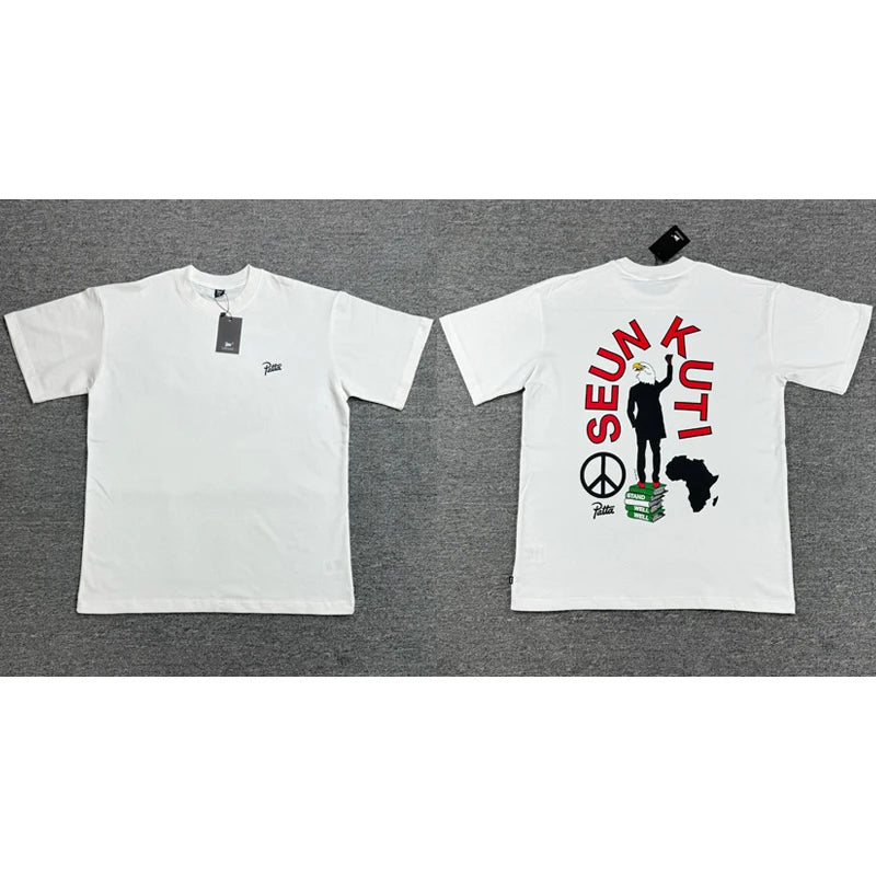 Summer Round Neck Men's Women's Loose Patta Tops New Style High Quality PATTA Short Sleeved T-shirts One Day Ship Out
