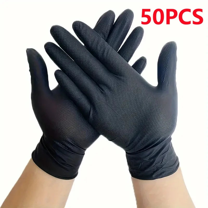 Heavy Duty Nitrile Safety Work Gloves Disposable 8mil Industrial Work Gloves Diamond Textured Men Mechanic Auto Gardening Gloves