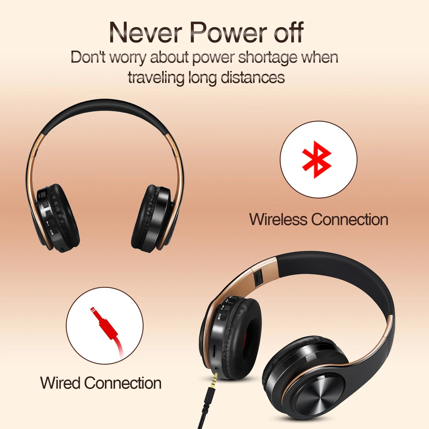 Wireless stereo headphonees