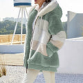 Women Oversized Plush Hoodie Coat Winter Outerwear Jacket With Pockets