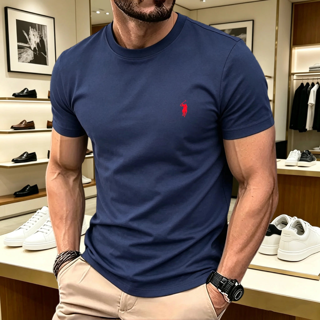 cotton round neck short sleeved