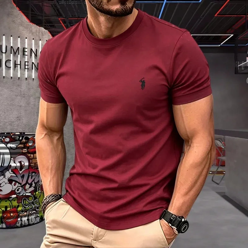 cotton round neck short sleeved