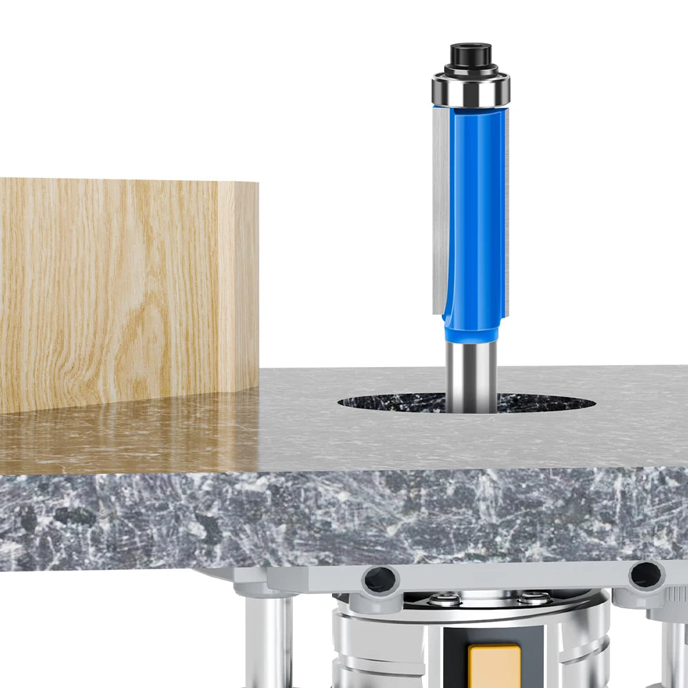 8mm Shank Flush Trim Router Bit With Bearing Double Flute Woodworking Milling Cutter For Trimming And Grooving Work