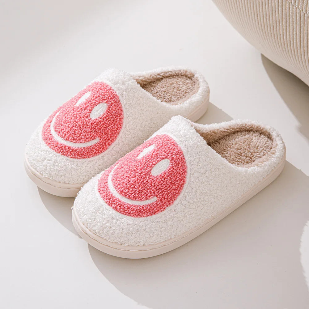 Hot selling smiling cotton slippers Anti slip couple shoes winter home indoor waterproof all-wrapped with men women cotton Shoes