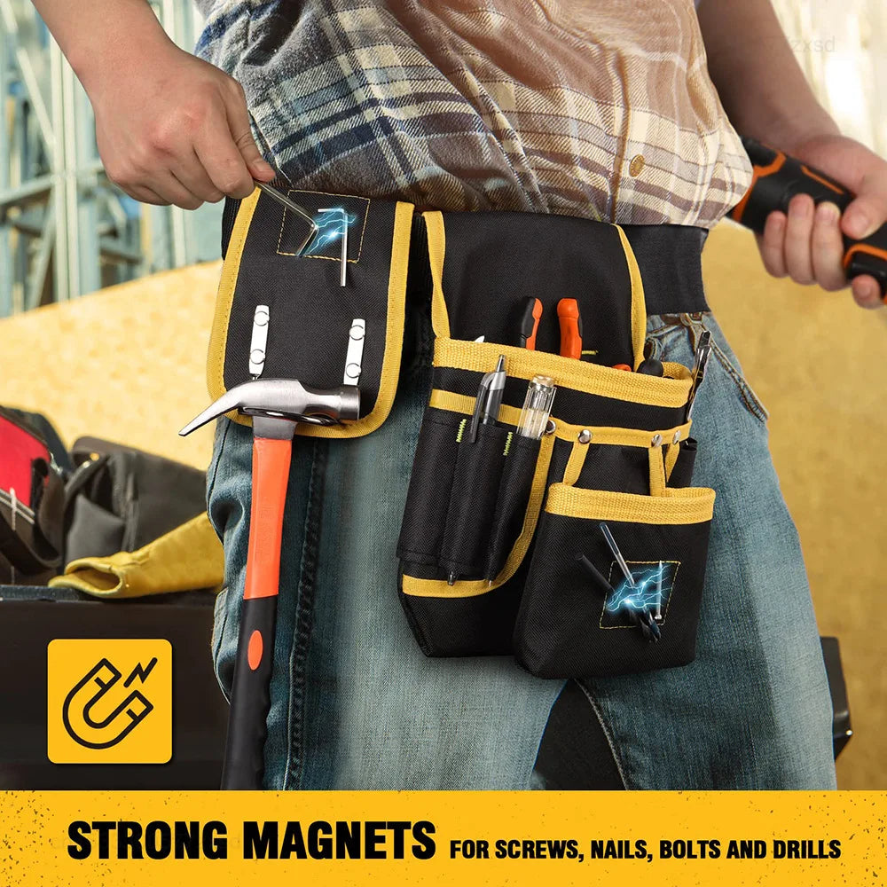 Tool Belt Bag Utility Belt Adjustable Pockets Tool Belts Detachable Work Pouch Bag Heavy Waist Apron Versatile Pouch Bag