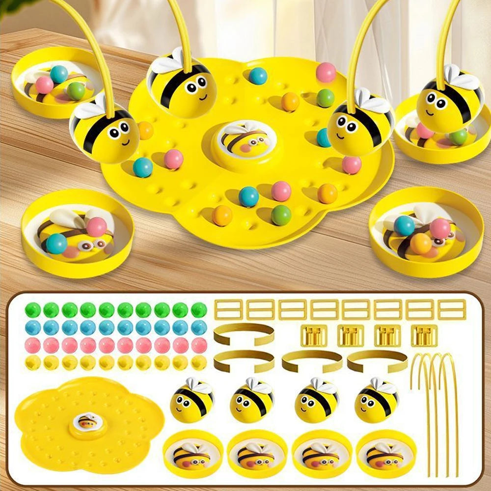 Little Bumblebee Multifunctional Board Game Puzzle Fishing Toy Interactive Educational Family Game for KidsToddlers Perfect Gift