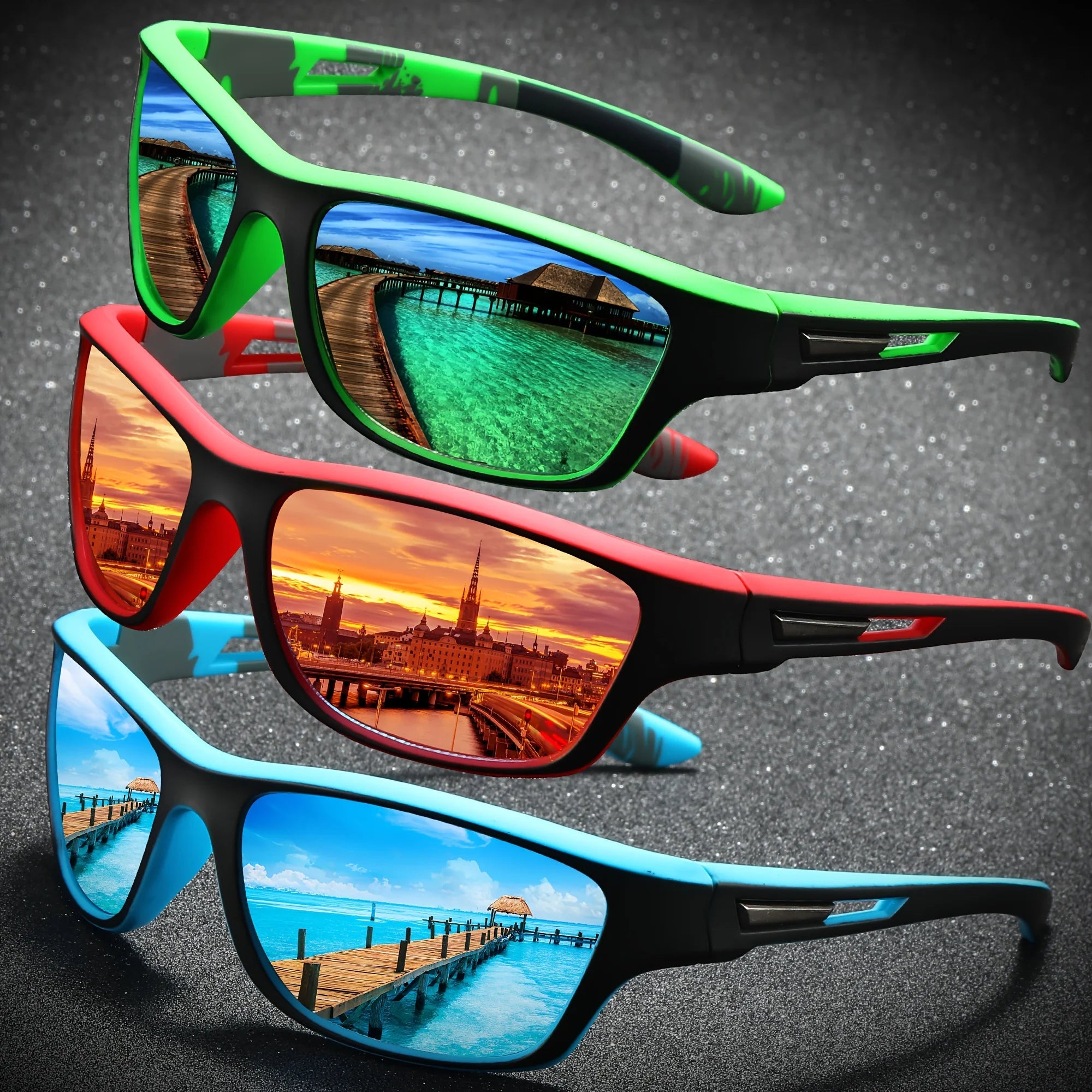 2/3PCS Brand New Men Sunglasses Polarized Sun Glasses Women UV400 Outdoor Baseball Softball Sport Eyewear Fishing Goggles
