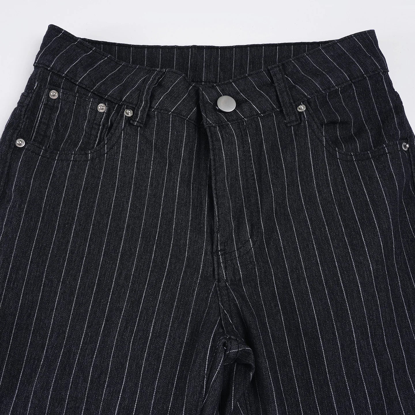 2000s Clothes Y2k Low Rise Boot Cut Jeans Woman Casual Black Striped Denim Trousers Streetwear Flare Pants P77-DD25