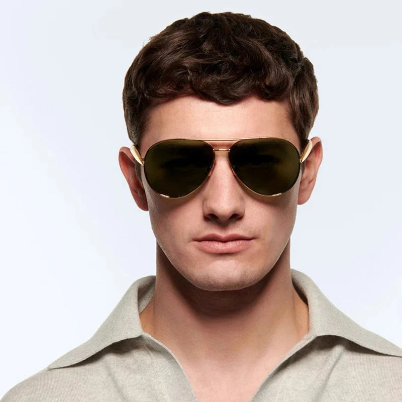 New y2k Vintage Metal Pilot Sunglasses Women For Men Sun Glasses Punk Popular Outdoor Driving Luxury Brand Designer Shades UV400