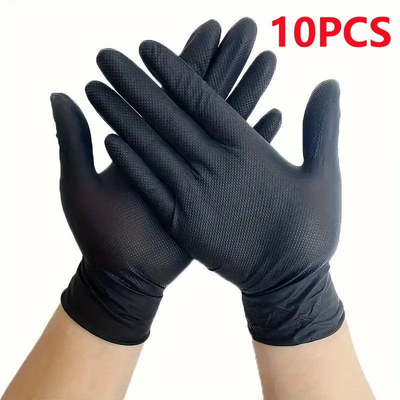 Heavy Duty Nitrile Safety Work Gloves Disposable 8mil Industrial Work Gloves Diamond Textured Men Mechanic Auto Gardening Gloves
