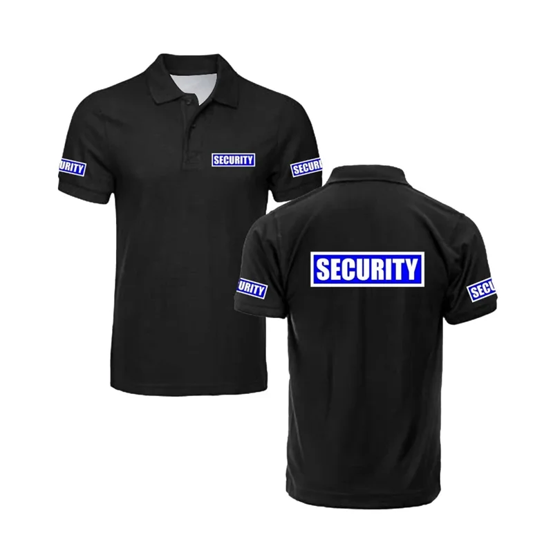 Security Classic Man Polo Shirt Breathable Quick Drying Guard Bodyguard Uniform Work Clothes Causal Light Soft Wholesale Tops